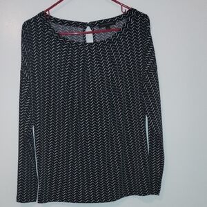Banana Republic Black and White Long Sleeve Blouse